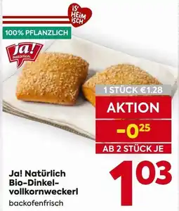 Billa Ja! Natürlich Bio-Dinkel-vollkornweckerl Angebot