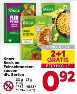 Billa Knorr Basis od. Feinschmecker-saucen Angebot