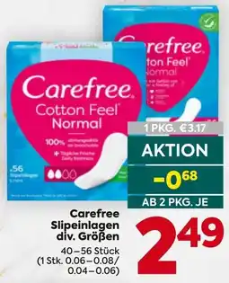 Billa Carefree Slipeinlagen Angebot