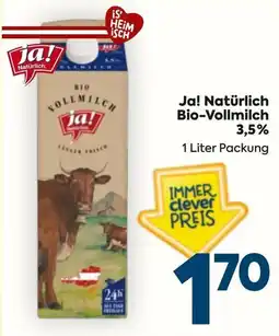 Billa Ja! Natürliche Bio-Vollmilch Angebot