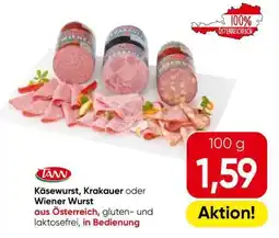 Eurospar TANN Käsewurst, Krakauer oder Wiener Wurst Angebot