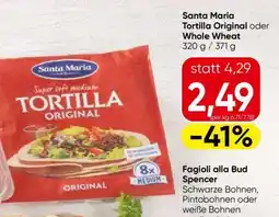 Eurospar Santa Maria Tortilla Original oder Whole Wheat Angebot