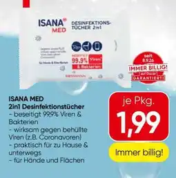 Eurospar ISANA MED 2in1 Desinfektionstücher Angebot