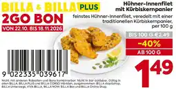 Billa Hühner-Innenfilet mit Kürbiskernpanier Angebot