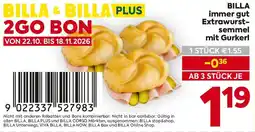 Billa BILLA immer gut Extrawurstsemmel mit Gurkerl Angebot