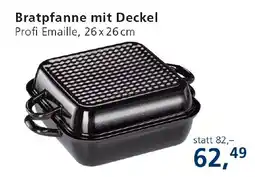 Strasser Markt Bratpfanne mit Deckel Profi Emaille Angebot
