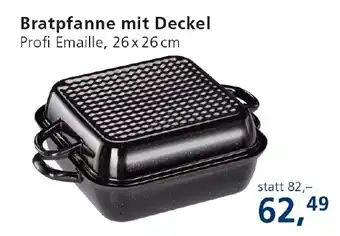 Bratpfanne mit Deckel Profi Emaille