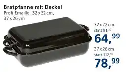 Strasser Markt Bratpfanne mit Deckel Profi Emaille Angebot