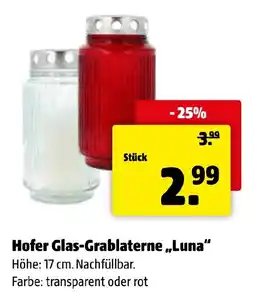 Der Grissemann Hofer Glas-Grablaterne „Luna“ Angebot