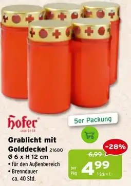 Salzburger Lagerhaus Hofer Grablicht mit Golddeckel Angebot