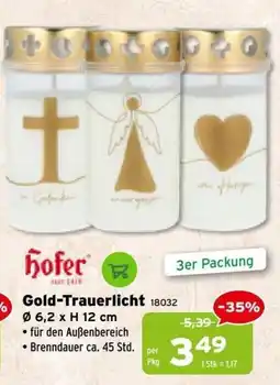 Salzburger Lagerhaus Hofer Gold-Trauerlicht Angebot