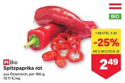 MPreis M Bio Spitzpaprika rot Angebot