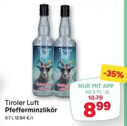 MPreis Tiroler Luft Pfefferminzlikör Angebot