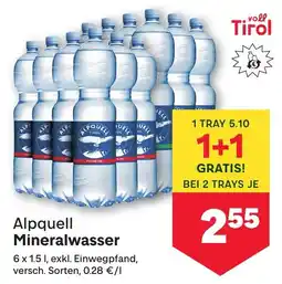 MPreis Alpquell Mineralwasser Angebot
