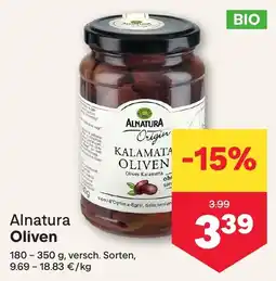 MPreis Alnatura Oliven Angebot