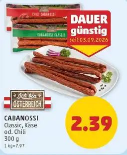 PENNY Cabanossi Classic, Käse od. Chili Angebot