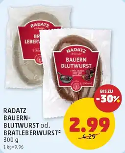 PENNY Radatz Bauern-Blutwurst od. Bratleberwurst Angebot