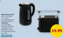PENNY Wasserkocher* TOASTER* in Rillenoptik Angebot
