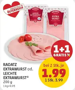 PENNY Radatz Extrawurst od. Leichte Extrawurst Angebot