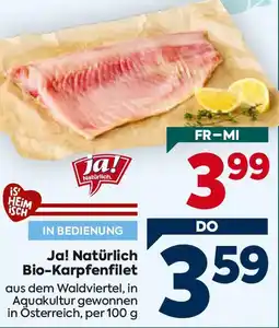 Billa Ja! Natürlich Bio-Karpfenfilet Angebot
