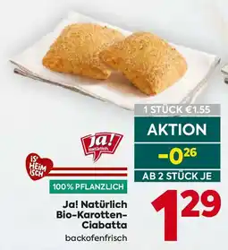 Billa Ja! Natürlich Bio-Karotten-Ciabatta Angebot