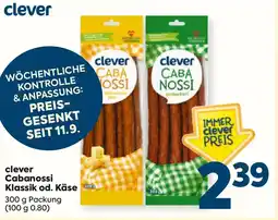 Billa clever Cabanossi Klassik od. Käse Angebot