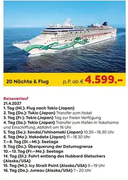 Billa Reisen Norwegian Jade Kreuzfahrt Angebot