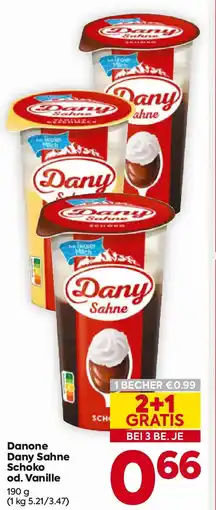 Billa Danone Dany Sahne Schoko od. Vanille Angebot