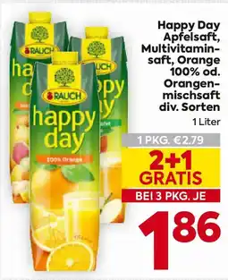 Billa Happy Day Apfelsaft, Multivitaminsaft, Orange 100% od. Orangenmischsaft Angebot