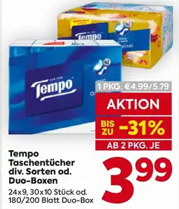 Billa Tempo Taschentücher Angebot