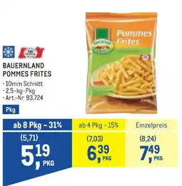 Metro Bauernland Pommes Frites Angebot