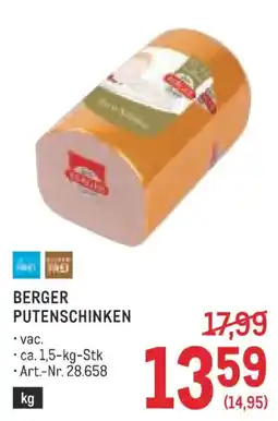 Metro Berger Putenschinken Angebot
