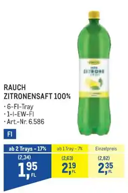 Metro Rauch Zitronensaft 100% Angebot
