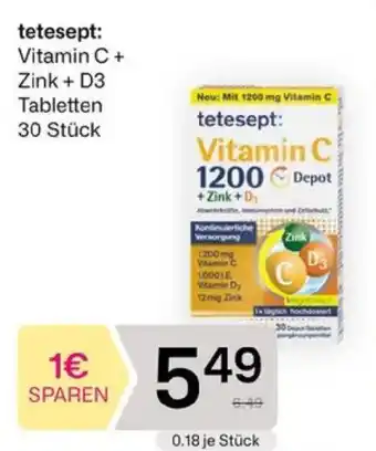 Tetesept: Vitamin C + Zink + D3 Tabletten