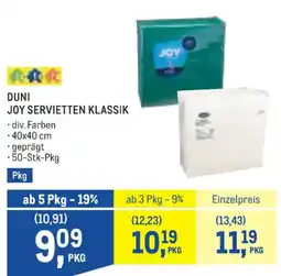 Metro DUNI JOY Servietten Klassik Angebot