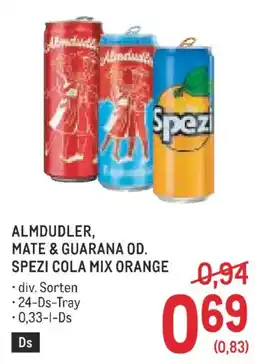 Metro Almdudler, Mate & Guarana Od. Spezi Cola Mix Orange Angebot