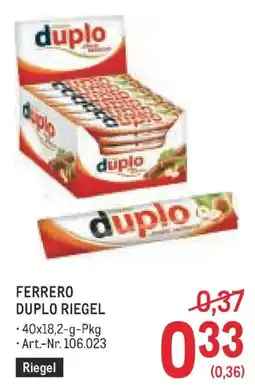 Metro Ferrero Duplo Riegel Angebot