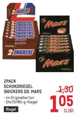 Metro Schokoriegel Snickers od. Mars Angebot