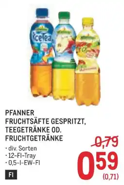 Metro Pfanner Fruchtsäfte gespritzt, Teegetränke od. Fruchtgetränke Angebot