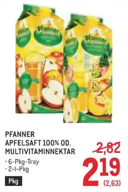 Metro Pfanner Apfelsaft 100% Od. Multivitaminnektar Angebot