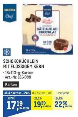 Metro Chef Schokoküchlein mit flüssigem Kern Angebot