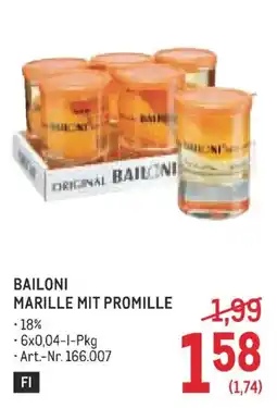 Metro Bailoni Marille mit Promille Angebot