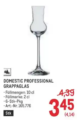 Metro Domestic Professional Grappaglas Angebot