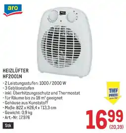 Metro aro HEIZLÜFTER HF2001N Angebot