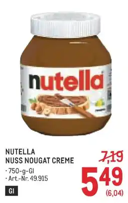 Metro Nutella Nuss Nougat Creme Angebot