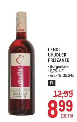 Metro Lendl Uhudler Frizzante Angebot