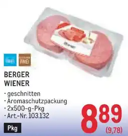 Metro Berger Wiener Angebot