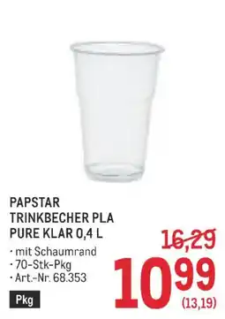 Metro Papstar Trinkbecher Pla Pure Klar Angebot