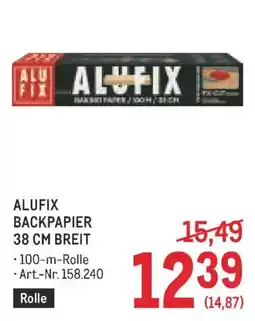 Metro Alufix Backpapier Angebot