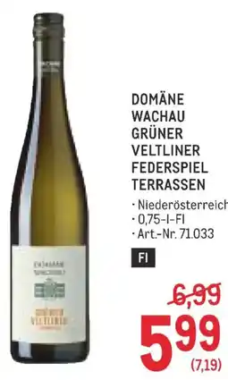 Metro Domäne Wachau Grüner Veltliner Federspiel Terrassen Angebot